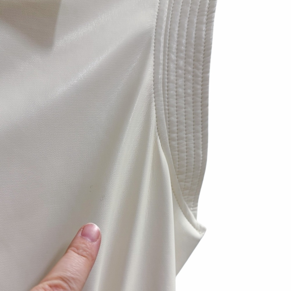 House of Harlow 1960 Faux Leather Midi Dress White Size Small - Picture 5 of 9